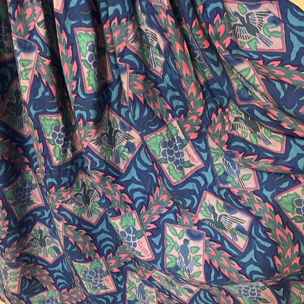 Blue Patterned Midi Dress - Picture 6 of 7